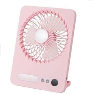 Mini Desktop Fan 3 Speeds Model 668 LED Bulb Pink