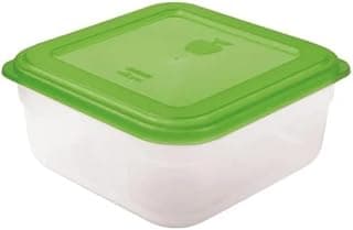 علبة حفظ طعام مربعة اسباني - 2.5 لتر - أخضر - صندوق تخزين مستدام وقابل لإعادة الاستخدام - خالي من BPA، تصميم محكم الغلق كبير جداً - مثالي لتحضير الوجبات والوجبات العائلية