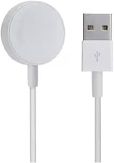 شاحن ساعة usb متوافق مع ساعات اكس 8 الترا و اكس 9 بلس والترا 2 والمزيد، كابل شحن محمول للساعات الذكية بلون ابيض بطول 20سم