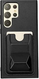 Flexible Shockproof Case with Built-in Wallet and Magnetic Ring Holder Strong Protection Slim Design Compatible With Galaxy S25 Ultra (Black)