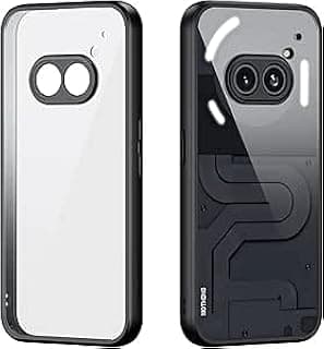 Magic Mask Q Series Clear Case Compatible nothing phone 2a Case Shockproof Hard PC [Not Yellowing] Transparent Protective Slim Hard Back Cover with Silicone Frame for (Black, noothing phone 2a)