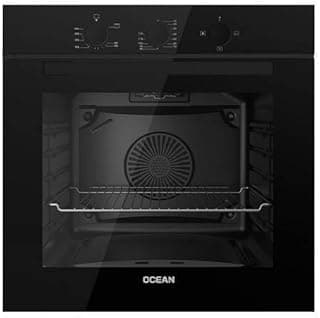 فرن غاز طراز OOGR65NFSV مع شواية غاز، تايمر ميكانيكي وشواية، نظام مروحة مزدوجة، بلد المنشأ تركيا من اوشين، زجاج أسود مقاس 60 سم سعة 69 لتر
