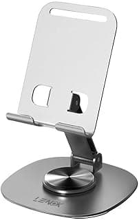 LENOK 360°Rotating Phone Holder for Desk, Foldable & Portable Cell Phone, Adjustable Tablet Stand for All Mobile Phones, iPhone, iPad.