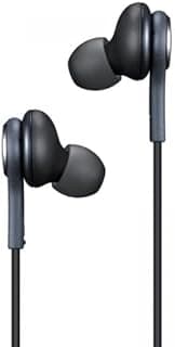 سماعات اذن ستيريو سلكية بمنفذ USB-C لسامسونج جالكسي نوت 10/نوت 10 بلس واس 10 واس 9 واس 10 اي مع ميكروفون مدمج وتحكم في مستوى الصوت من النوع سي بدون استخدام اليدين (اسود ايه كيه)