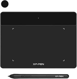 تابلت ديكو فن XS من XP-PEN، للرسم الجرافيكي ولعبة اوسو، بقلم ستايلس بدون بطارية، مقاس 4 × 3 بوصة، (لون اسود)