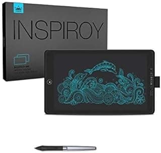 تابلت رسم جرافيك انسبايروي انك H320M من هيون، 10 × 6 بوصة، للكتابة LCD ثنائي الاغراض، 11 مفتاح ضغط، مدعوم بنظام اندرويد، يتضمن جراب، اسود