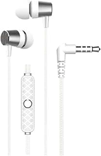 HP-50-S One Size EM103 Kintone Series Metal Wired Earphone 3.5 mm Length, White Headphones Headset