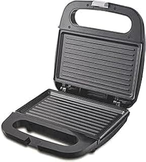 KC1170 Sandwich Maker, 800 Watts, Non-Stick Plates, Heat-Resistant Body, Temperature Control, Black and Silver
