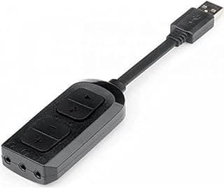 محول HA100 من USB إلى جاك 3.5 ملم مع تحكم في الصوت وكتم الصوت