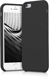 جراب سيليكون نحيف متوافق مع iPhone 6/6s، ظهر أسود مطفي، مقاوم للصدمات والخدش، حماية كاملة بتصميم أنيق