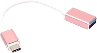 كابل محول او تي جي ذكر نوع سي USB 3.1 الى انثى 3.0 موديل Kx2294 بطول 15 سم من كيندكس بينك متعدد الألوان