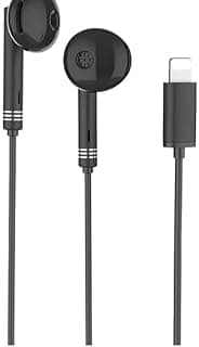 ANKHGIFTSHOP Earphones, Black, In-Ear Headphones, Wired L**i*g*h**t*n*i*ng Connector Model LX-EP801
