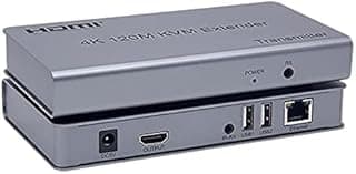 موسع HDMI KVM من زيرو 120 متر، نقل صوت Full HD، تحكم عن بعد في الماوس والكيبورد - فضي
