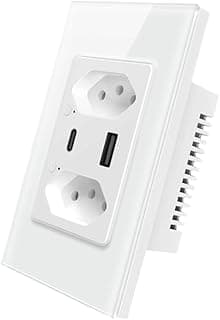 مقبس حائط ذكي مزدوج واي فاي مع USB نوع C ونوع A يعمل مع تويا/سمارت لايف ويدعم اليكسا وجوجل هوم من افاتو - أبيض