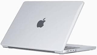 جراب حماية صلب لجهاز ابل MacBook Pro 16 بوصة A2485 مع Touch ID، شفاف كريستالي