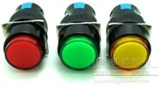 10Pcs Push Button 3pin – 16mm Size – On/Off Switch – Yellow Color
