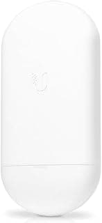 راوتر من يوبيكويتي نتوركس أبيض بنطاق ترددي مفرد ولاسلكي مع إدارة Wi-Fi مخصصة وحماية ESD وتقنية إيرماكس، طراز LOCO5AC-US