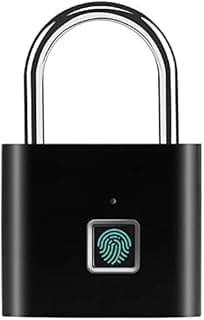 Smart Lock Fingerprint Biometric Padlock | Keyless & Password-Free Access | Stores 10 Fingerprints | Rechargeable with Battery Indicator | Waterproof Metal Padlock for Home, Office Security