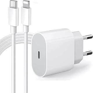 شاحن مزدوج - شريحة أصلية معتمدة من MFi - بقوة 20 وات مع كابل USB PD 3 - متوافق مع iPhone 11, 12, 13, 14, 15, X, XS, Pro, Pro Max Plus