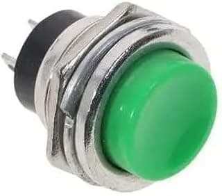 Metal Momentary Push Button 2 pin Green 16mm (2PCS).