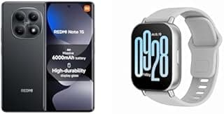 موبايل ريدمي نوت 15 ذكي شبكة الجيل الخامس 5G (6+128 جيجابايت) بكاميرا بدقة 108 ميجابيكسل مع ساعة ذكية ريدمي ووتش 18 اكتيف مجانية ببطارية تدوم 18 يوم مع أكثر من 140 وضع رياضي من شاومي، أسود