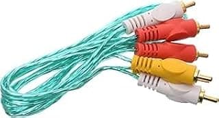 كابل صوت وفيديوالي مقبس 3.5 ملم ذكر إلى مقابس RCA ذكر للسماعة، لمشغل الموسيقى طول 1 متر، مثالي لتلفزيون LC LED والمسرح المنزلي واللاب توب والكمبيوترمتعدد الالوان (3 في 3)