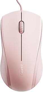 N1200 Silent Wired Mouse, 1000 DPI 5ft Cord Quiet Button Optical Computer Mouse, Left Right Hand Use, for Laptop Chromebook Mac Notebook, Matte PINK