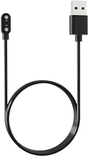 كابل شحن ساعة USB مغناطيسي USB للساعة الذكية بموصل ثنائي بمسافة 2.84 ملم بين الدبابيس، بطول 50 سم عالي السرعة للساعات الذكية كابل شحن لاسلكي مغناطيسي محمول - اسود