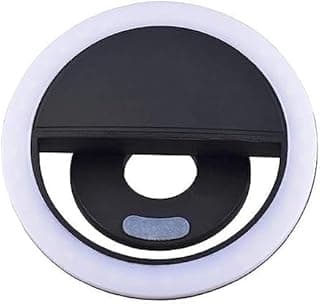 Portable Selfie Ring Light for Phone Rechargeable LED Light 3 Brightness Modes Perfect Ring Light - Black