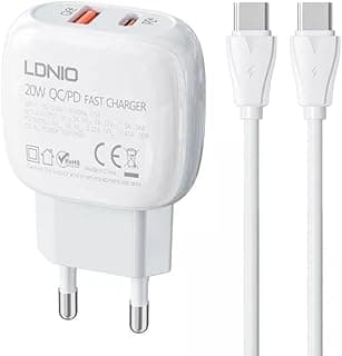 A2313C Mobile Phone Charger EU Plug With Type C To Type C And USB Type C Cable 18W - White