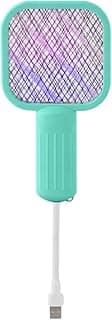Mosquito Killer Lamp 2 in 1 Usb Rechargeable Bug Zapper Racket With Adjustable Angle for Indoor Outdoor Flies Gnats (Green)