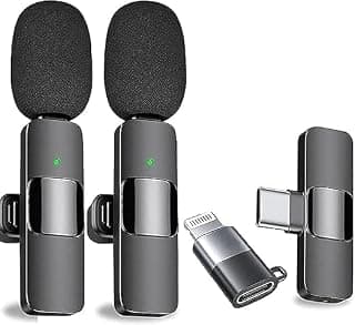 Mini Wireless Microphone for iPhone and Android (K9 2.4G Omnidirectional Lavalier for YouTube Interview, Video Recording, Live Streaming)