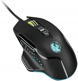 ماوس جيمنج RGB - مستشعر AVAGO 3050 بدقة 4000DPI (1000 هرتز / 60IPS / 20G) - 6 أضواء LED - 7 أزرار قابلة للبرمجة - سلكي مريح غير قابل للانزلاق لألعاب MMO, RTS, FPS, MOBA (SGM 4000 A1)