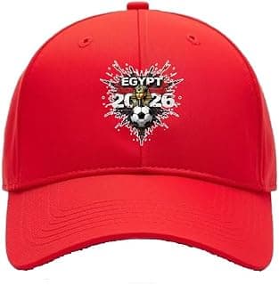 Egypt 2026 Football Red Baseball Cap, Soccer Theme Graphic Print Hat