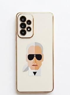 Phone Case for Samsung Galaxy A73, Gold Camera Protection Cover