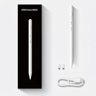 Active Stylus Pen for iPad & Android Tablets - Magnetic Capacitive Smart Pen with Bluetooth Power Display, Remote Shutter Camera Control, Low Latency & Removable Fine Tip (White)
