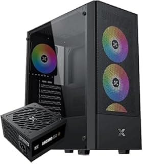 صندوق كمبيوتر XIGM.ATEK Hero II Air ATX مع 4 مراوح ARGB، لوحة جانبية زجاج مقوى، باور سبلاي XIGMAT.EK Asgard 750W 80+ Bronze، شبكة تهوية أمامية للألعاب التجميعات