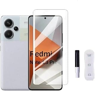 شاشة حماية زجاجية كاملة لهاتف شاومي Redmi Note 13 Pro+ Plus 5G، زجاج مقوى UV بغراء كامل يدعم بصمة الإصبع