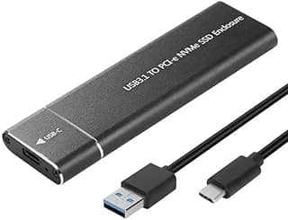 NVME SSD Enclosure, M.2 (5+29) NVME to USB C Adapter with Black case, USB 3.1 Gen 2 (10 Gbps) M2 PCIE SSD (NVMe-SSD-CASE)