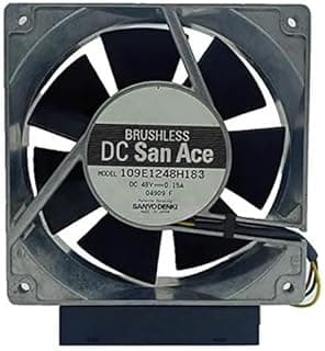 مروحة تبريد سان اس DC موديل 109E1248H183، جهد 48 فولت، 0.15 أمبير، مقاس 120 مم × 120 مم × 38 مم (مستعمل بحالة الجديد) (1)