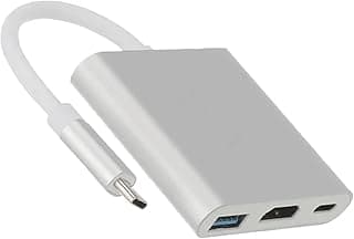 محول USB-C متعدد المنافذ (3 في 1 HDMI USB 3.0، USB نوع C (PD) للشحن)