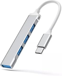 موزع USB-C بـ 4 منافذ، سرعة 5Gbps، ألومنيوم، لا يحتاج تعريف، توصيل وتشغيل، متوافق مع اللابتوب، الهواتف الذكية، فلاشات USB، الماوس، الكيبورد، وأجهزة USB-C الأخرى