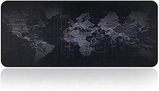 World Map Extended Gaming Mouse Pad, Large Desk Mat with Stitched Edges, Non-Slip Rubber Base, Smooth Surface Keyboard & Mouse Pad for Gaming, Office, Laptop & Desktop, 70 × 30 cm – Multi-Color