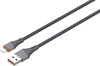 كابل بيانات مايكرو LS631 من لدنيو للشحن السريع بقدرة 30 وات، مصنوع من خليط الألومنيوم، طول 1 م، لون رمادي
