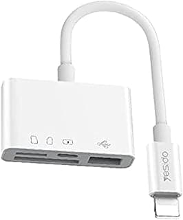 محول GS12 OTG مزدوج Lightning إلى TF SD USB - أبيض