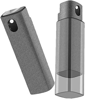 2 in 1 Screen Cleaner Spray and Microfiber Cloth, Portable Screen Cleaner Refillable with Protective Case, for All Smartphones, Tablets, Laptop (Grey)