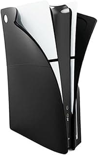 جراب سيليكون من XICEN لجهاز PS5 Slim نسخة الأقراص، غطاء حماية مقاوم للغبار والخدش والسقوط (أسود)