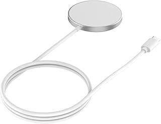 شاحن لاسلكي مغناطيسي JOBY، متوافق مع MagSafe، تقنية Qi، شحن سريع 15 وات، متوافق مع ايفون واندرويد، كابل USB-C بطول 1 متر، رمادي