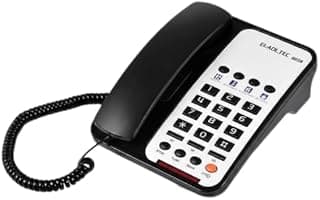 هاتف ارضي لاسلكي 115BE - شاشة LCD، صوت نقي، اشارة بعيدة المدى، سهل الاستخدام للمنزل والمكتب