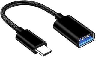 كابل محول او تي جي Micro USB 3.1 نوع سي ذكر إلى USB 3.0 نوع ايه أنثى لأجهزة ابل ماك - أسود